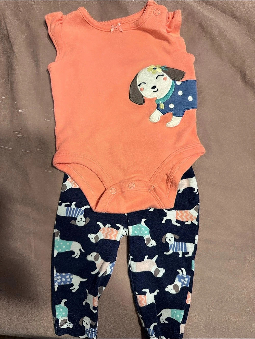 Carter's Baby 2-Piece Dog Bodysuit & Pant Set, 3M